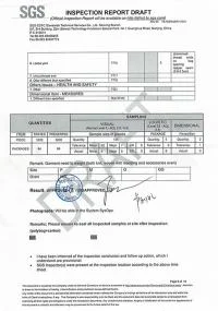 Sgs Final Inspection Report Of Yilan Bag