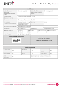 Sedex Factory Ethical Trade Aueport Of Yilan Bag By Intertek Summary