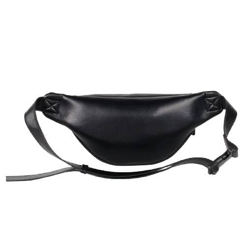 Black Soft Pu Fanny Pack With Diamond Quilting In Front Panel And 1 Zipper Pocket(3)