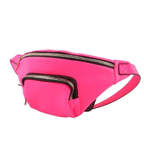 Fluorescent Waist Bag With 2 Zipper Pockets (2)