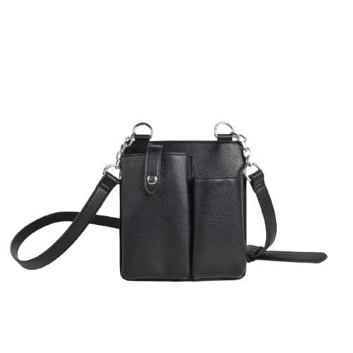 Black Small Crossbody Bag With Smart Phone Pocket & Multi Functional Pocket (1)