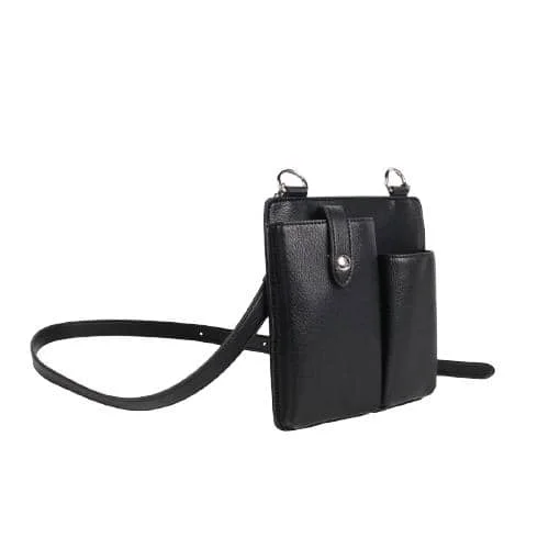 Black Small Crossbody Bag With Smart Phone Pocket & Multi Functional Pocket (2)