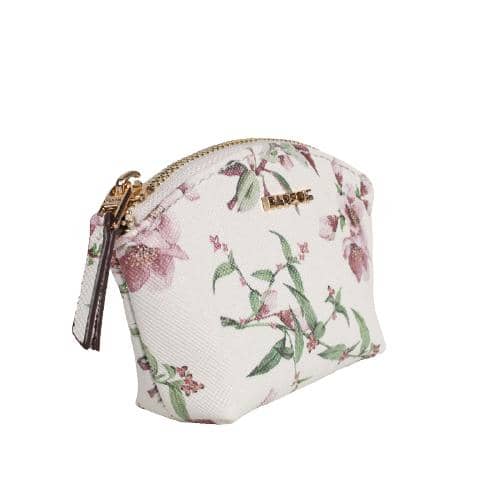 Flower Printed Coin Purse In Dumpling Shape With Metal Zipper & Pu Puller (2)