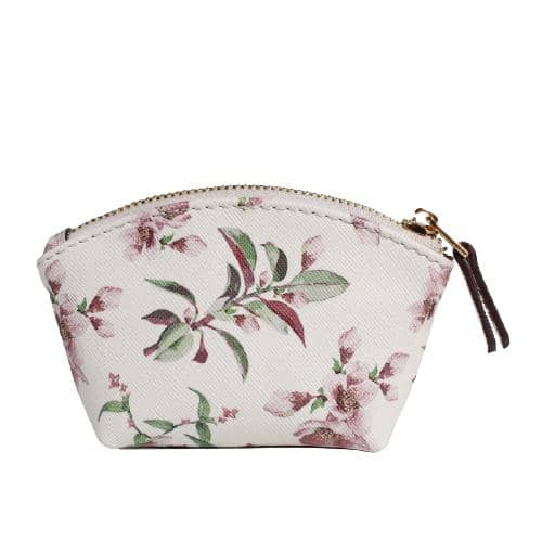 Flower Printed Coin Purse In Dumpling Shape With Metal Zipper & Pu Puller (3)