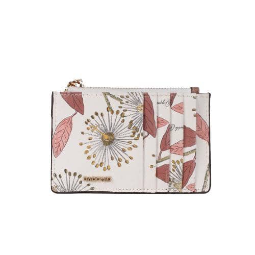 Flower Printing Coin Purse With Metal Zipper & Card Holders (1)