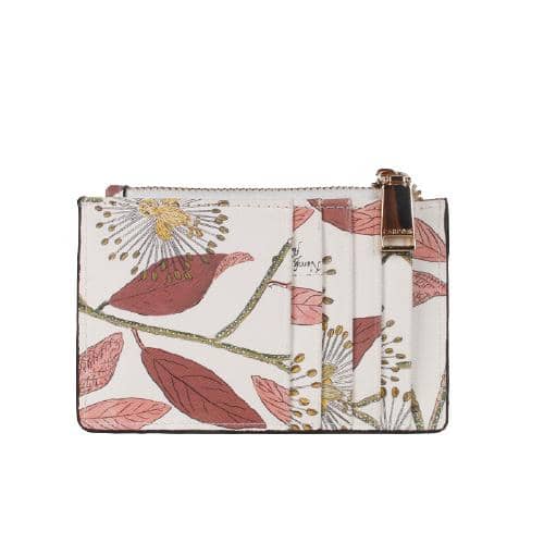 Flower Printing Coin Purse With Metal Zipper & Card Holders (3)