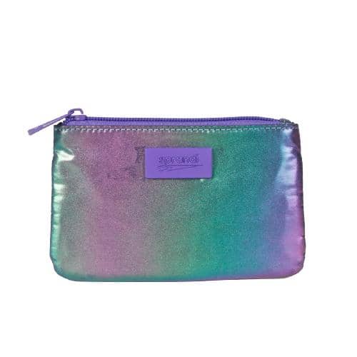 Gradient Color Pu Coin Purse With Nylon Zipper Pocket And Card Holders (1)