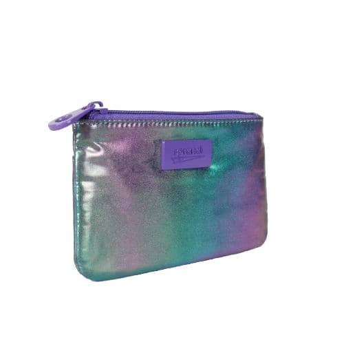 Gradient Color Pu Coin Purse With Nylon Zipper Pocket And Card Holders (2)