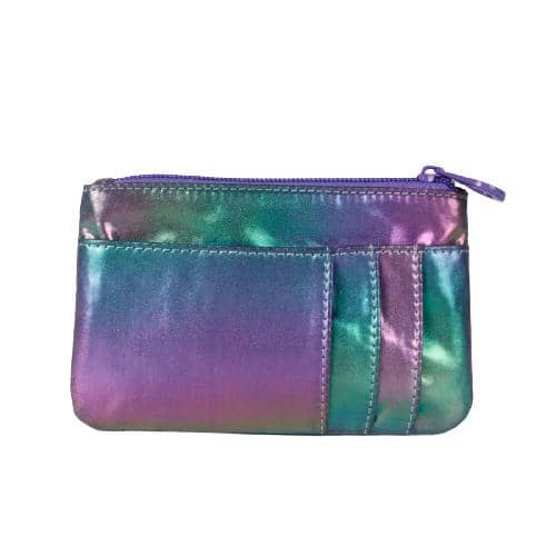 Gradient Color Pu Coin Purse With Nylon Zipper Pocket And Card Holders (3)