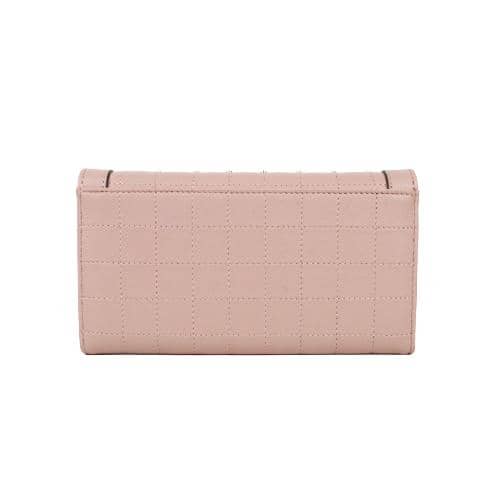 Pink Pu Wallet With Flap Decorated With Square Embroidery & Nail Studs (3)