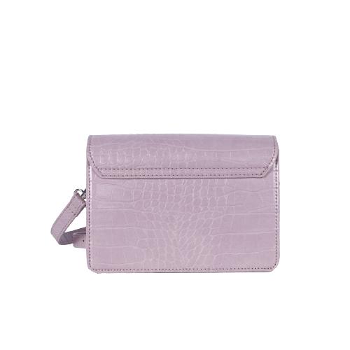 Purple Croc Pu Crossbody With Gun Color Square Lock And Adjustable Pu Strap (3)