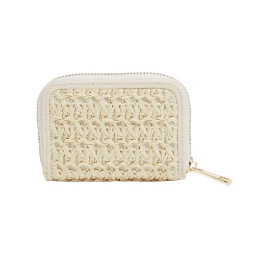 Solid Color Pp Knitting Coin Purse With French Binding & Metal Plate (4)