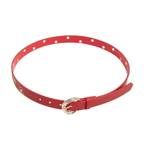 Solid Color Pu Spiral Pin Buckle Belt With Studs Decoration (5)