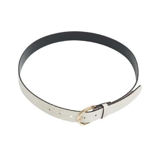 Solid Color Crocodile Belt With Metal Pin Buckle (3)