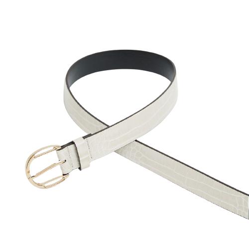 Solid Color Crocodile Belt With Metal Pin Buckle (4)