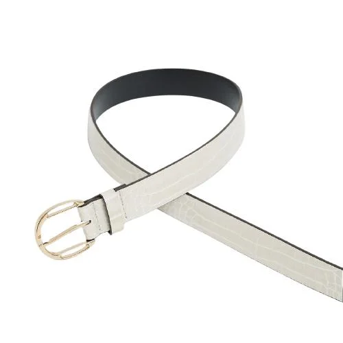 Solid Color Crocodile Belt With Metal Pin Buckle (4)