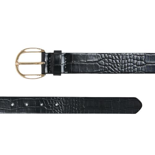 Solid Color Crocodile Belt With Metal Pin Buckle (5)
