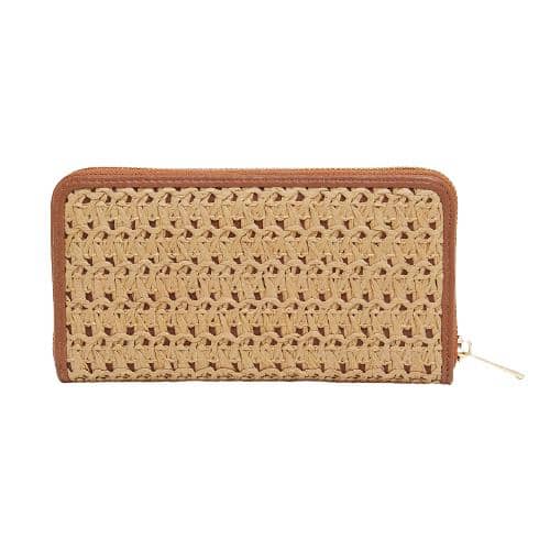 Solid Color Knitting Fabric Wallet With French Binding (2)