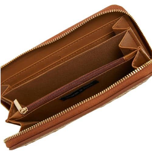 Solid Color Knitting Fabric Wallet With French Binding (4)