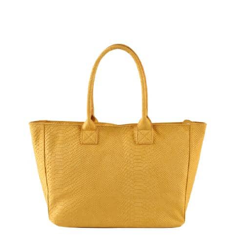 Solid Fantasy Suede Tote With Snake Skin Texture & Zipper Opening (3)