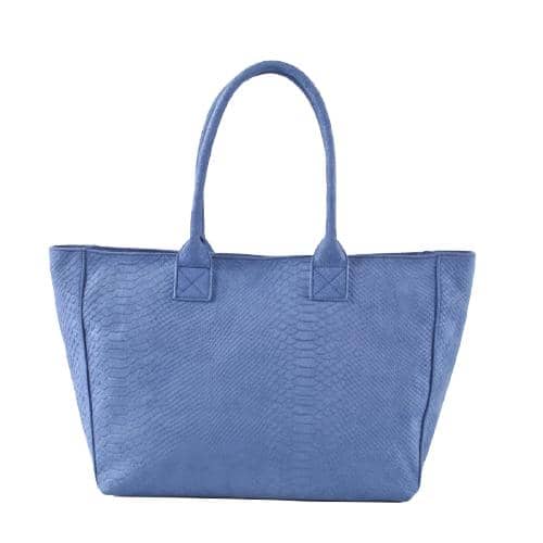 Solid Fantasy Suede Tote With Snake Skin Texture & Zipper Opening (4)