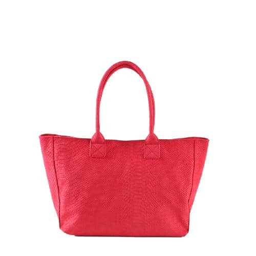 Solid Fantasy Suede Tote With Snake Skin Texture & Zipper Opening (5)