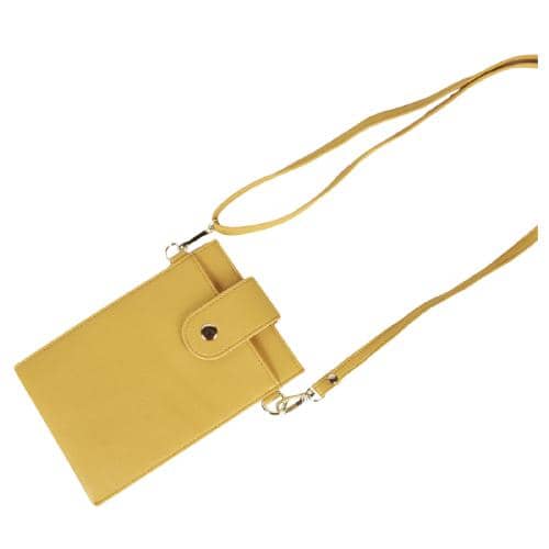 Yellow Small Bag For Smart Phone With Zipper Pocket & Card Holders (3)