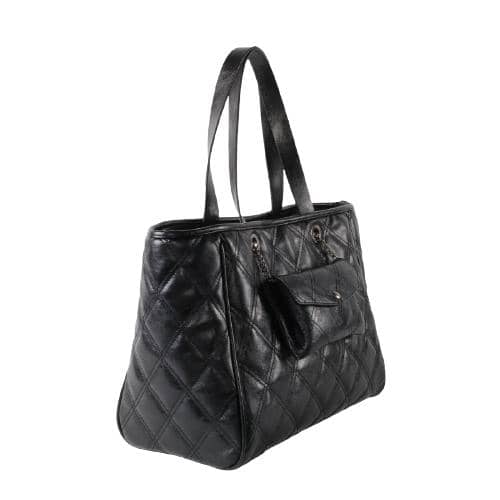 Black Diamond Quilted Big Tote With Mini Bag & 2 Handles (2)