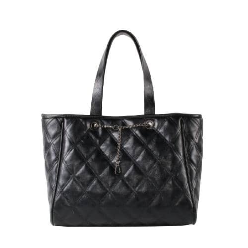 Black Diamond Quilted Big Tote With Mini Bag & 2 Handles (3)