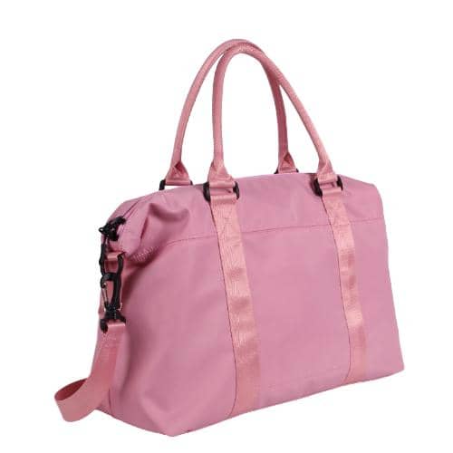 Navy Stripe Canvas Travel Duffel Bag With 2 Webbing Handles(4)