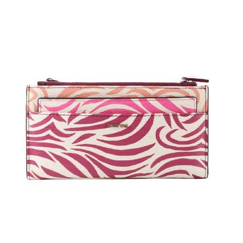 Pink Zebra Pattern Pu Coin Purse With Zipper And Card Holders (1)