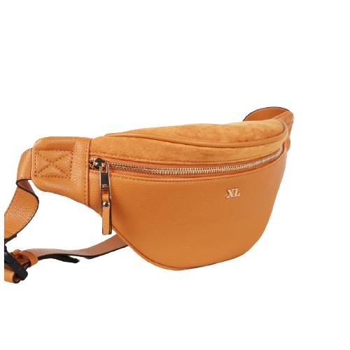 Yellow Grain Pu Fanny Pack Waist Bag With Metal Zipper Pocket & Pu Strip Puller (2)