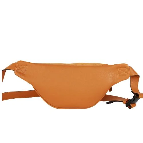 Yellow Grain Pu Fanny Pack Waist Bag With Metal Zipper Pocket & Pu Strip Puller (3)